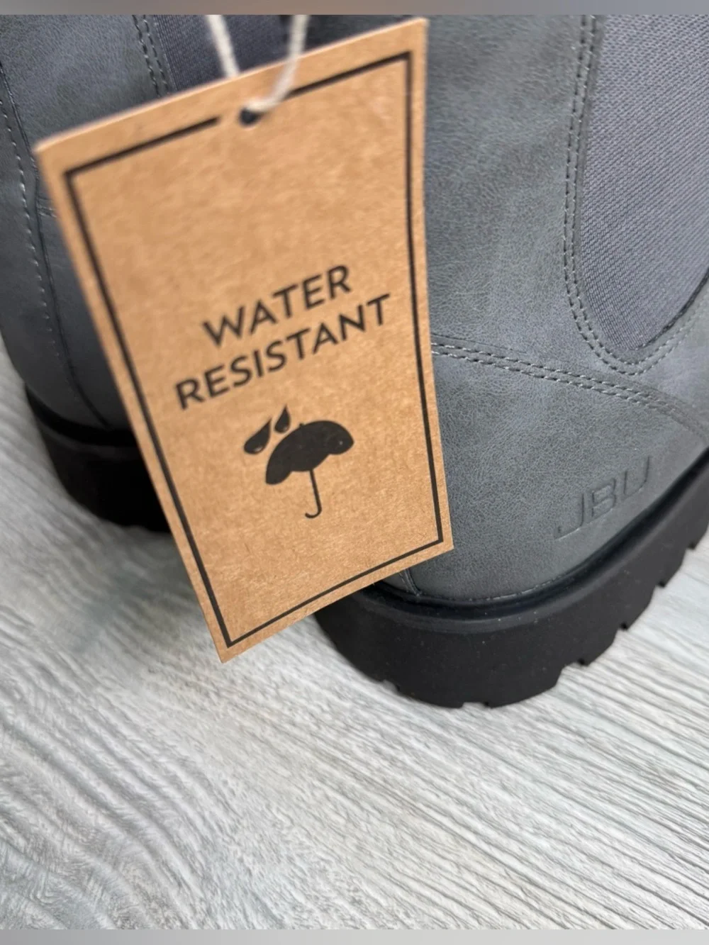 JBU Kai Men's Gray Chelsea Boots classic slip on style water resistant size 13